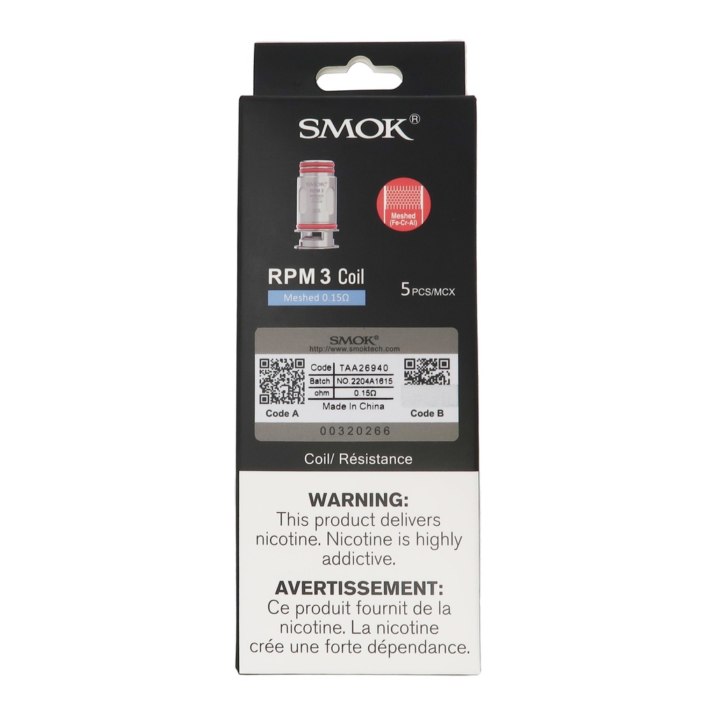 Smok rpm 3 coil meshed 0.15 Smok rpm 3 coil meshed 0.15