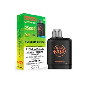 flavour beast Level X Boost 25k g2 super sour peach ice