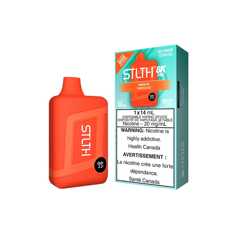 Coffrets 5pcs STLTH 8K PRO punch glace 20mg Coffrets 5pcs STLTH 8K PRO punch glace 20mg