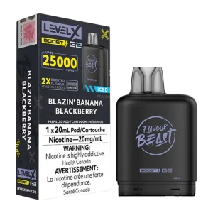 flavour beast Level X Boost 25k g2 blazin' banana blackberry Ice