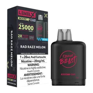 flavour beast Level X Boost 25k g2 rad razz melon ice