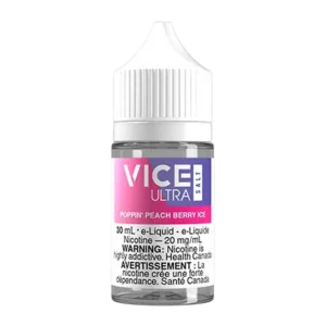 vice ultra salt 30ml poppin' peach berry ice