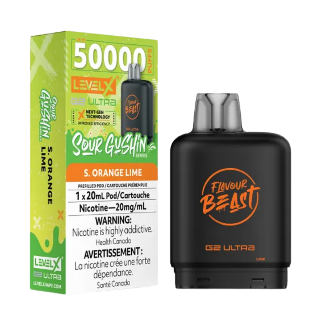 Flavour Beast Level x G2 Ultra Sour Gushin Orange Lime Flavour Beast Level x G2 Ultra Sour Gushin Orange Lime