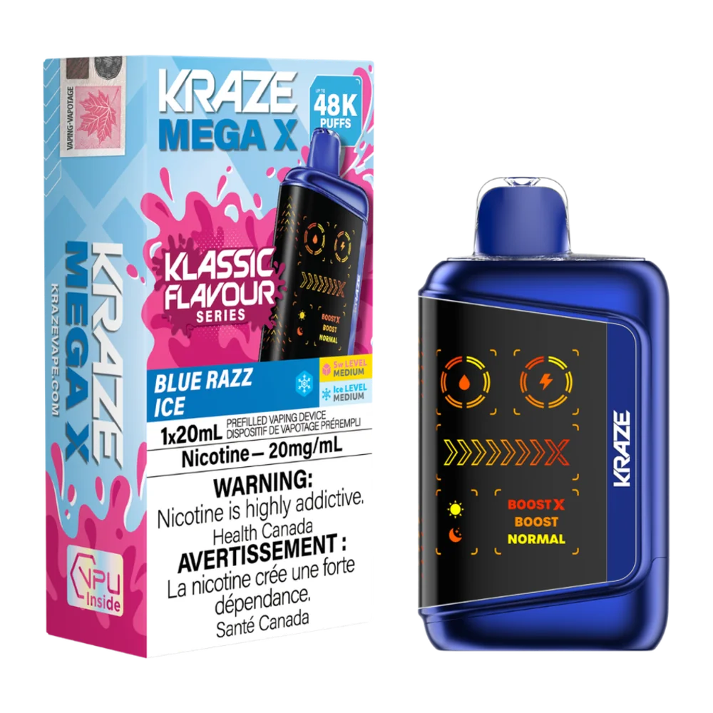 Kraze Mega X Blue Razz Ice Kraze Mega X Blue Razz Ice