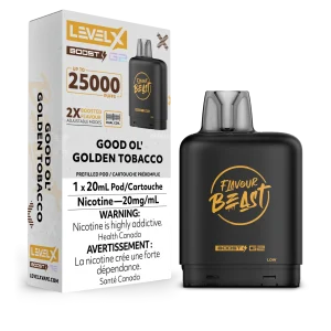 Flavour beast level x boost 25k g2 good ol' golden tobacco Flavour beast level x boost 25k g2 good ol' golden tobacco
