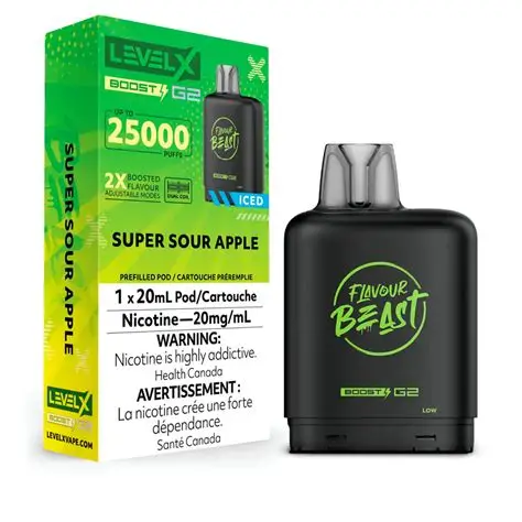 Flavour Beast Level x Boost 25k g2 Super Sour Apple Flavour Beast Level x Boost 25k g2 Super Sour Apple