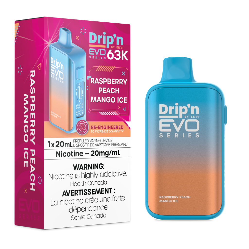 Drip'n Evo 63k Raspberry Peach Mango Drip'n Evo 63k Raspberry Peach Mango