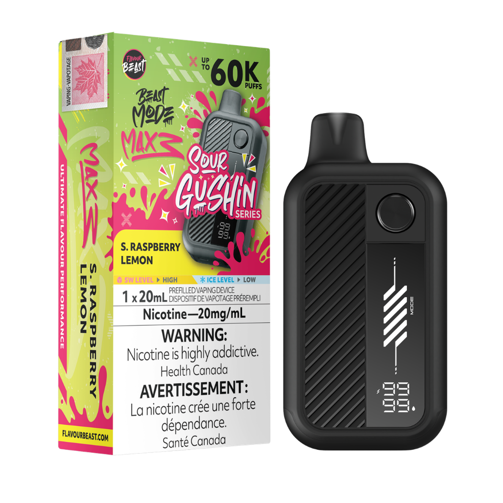 Flavour Beast Mode Max 3 Sour Gushin S. Raspberry Lemon Flavour Beast Mode Max 3 Sour Gushin S. Raspberry Lemon