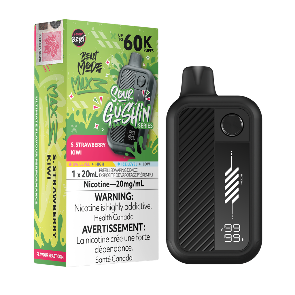 Flavour Beast Mode Max 3 Sour Gushin S. Strawberry Kiwi Flavour Beast Mode Max 3 Sour Gushin S. Strawberry Kiwi
