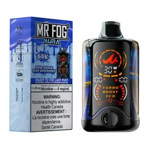Mr fog aura sour shock blue raspberry Mr fog aura sour shock blue raspberry